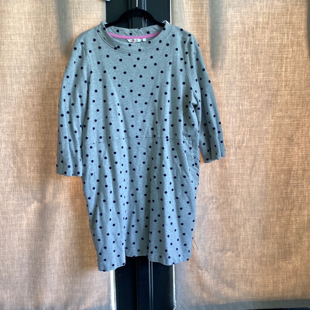 Boden polkadot sweatshirt dress